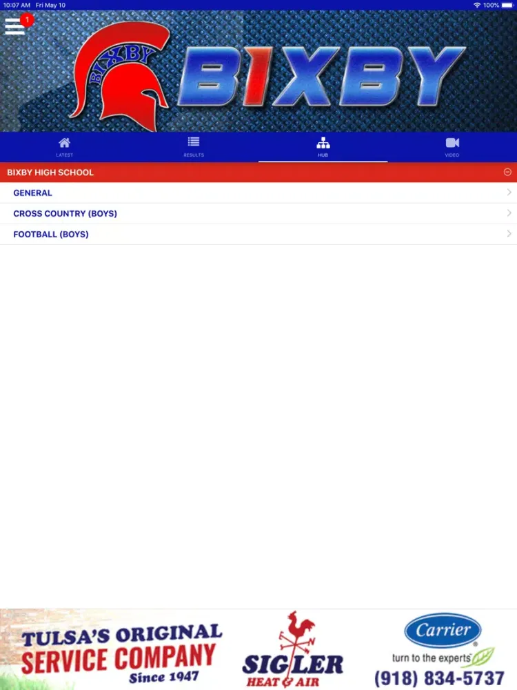 Capturas de tela do Bixby Spartan Athletics iPad 