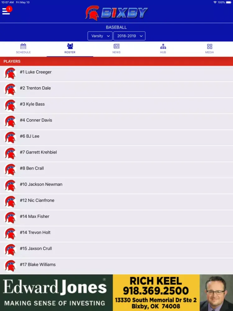 Capturas de tela do Bixby Spartan Athletics iPad 