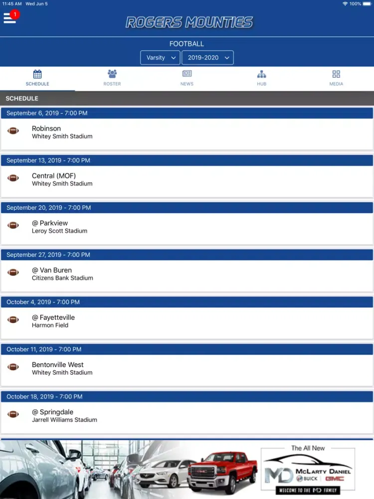 Capturas de pantalla de Rogers Mounties Athletics iPad 