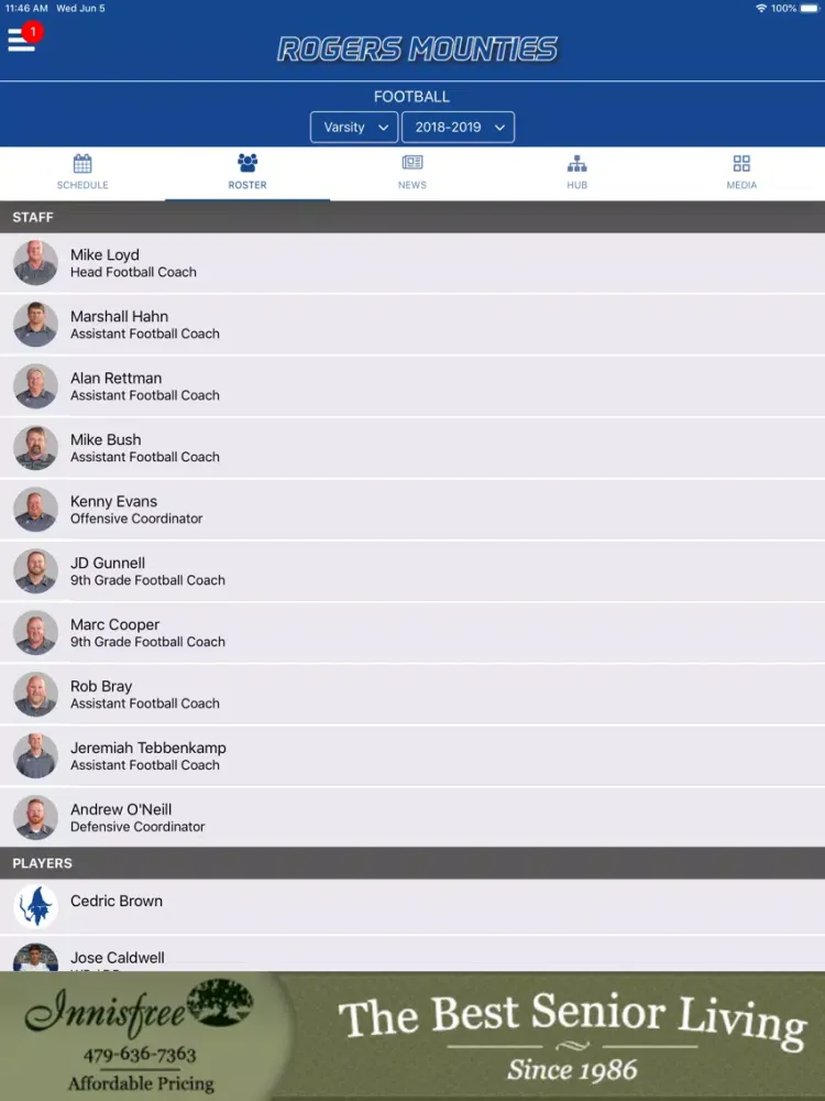 Capturas de pantalla de Rogers Mounties Athletics iPad 