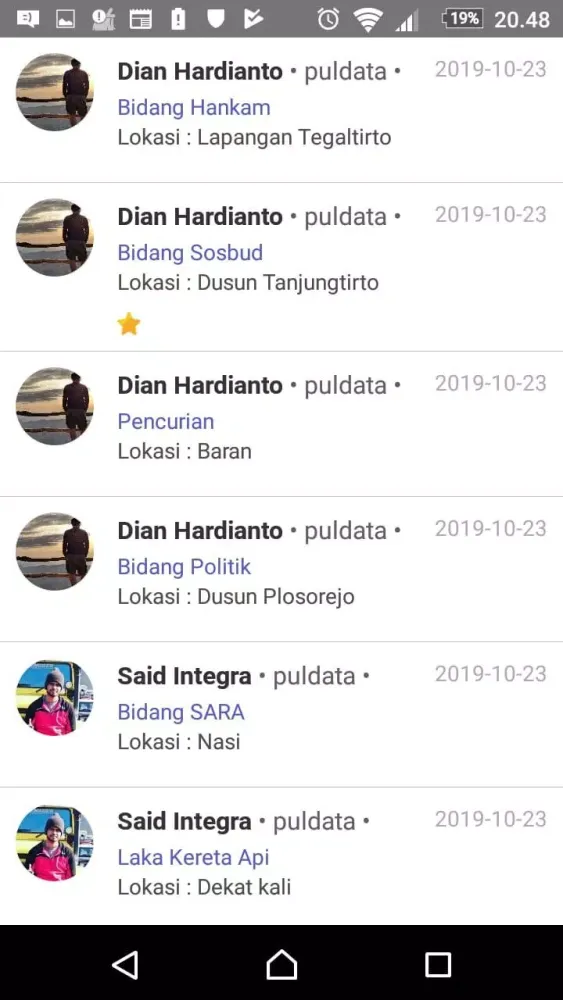 Tangkapan layar Sideni