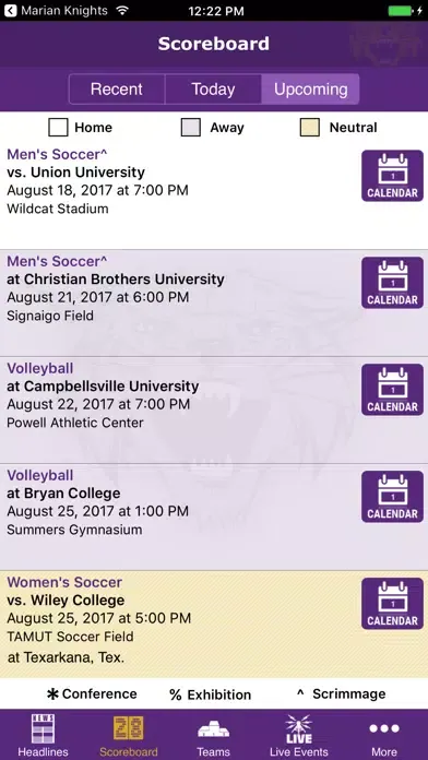 Bethel University Athletics Screenshots