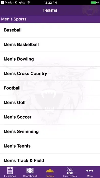 Bethel University Athletics Screenshots