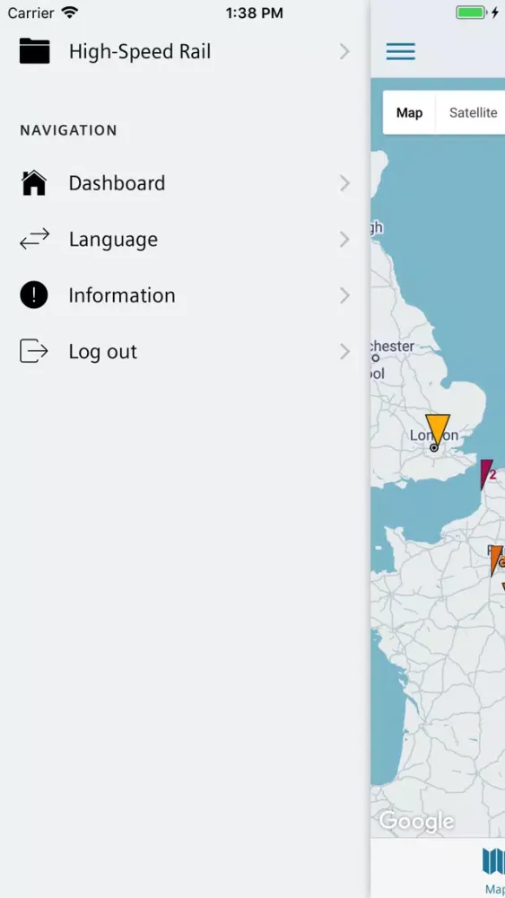 Railigent Fleet Monitoring Screenshots