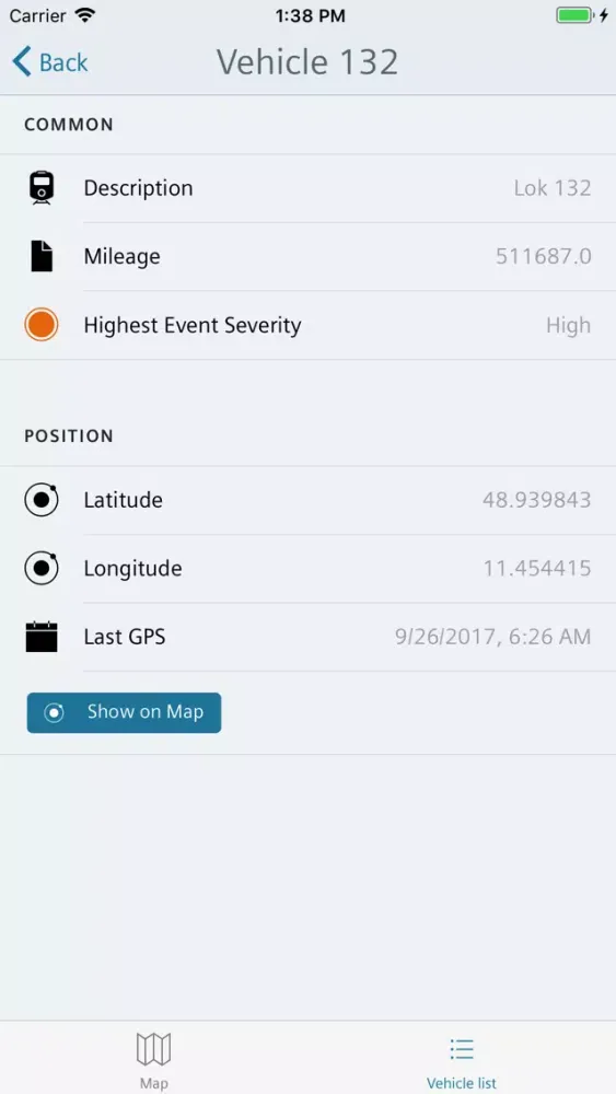 Railigent Fleet Monitoring Screenshots