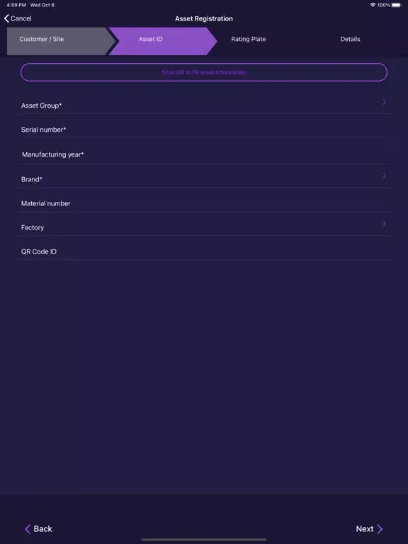 Tangkapan skrin Energy Assets iPad 