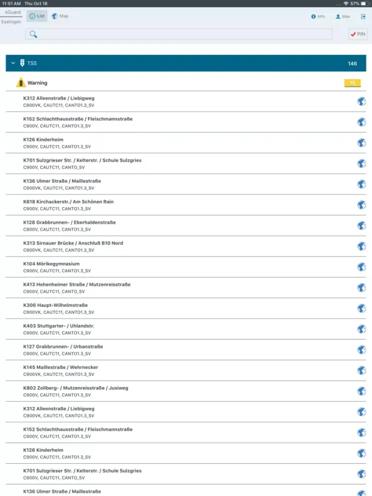 Zrzuty ekranu Siemens sGuard iPad 