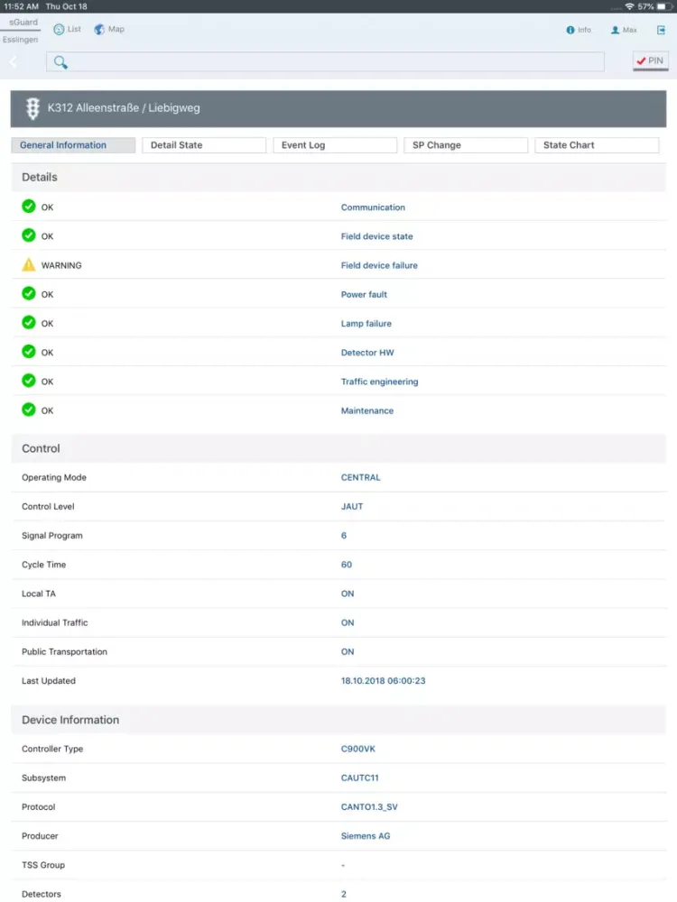 Zrzuty ekranu Siemens sGuard iPad 