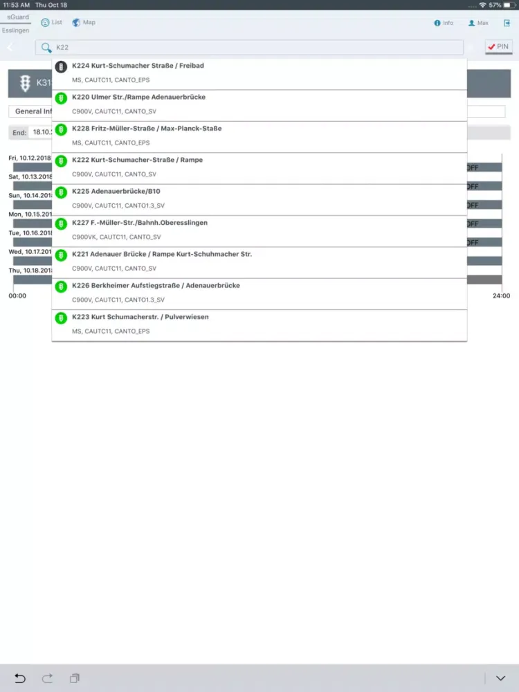 Zrzuty ekranu Siemens sGuard iPad 