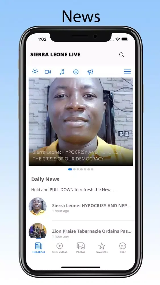 Capturas de tela do Sierra Leone Live