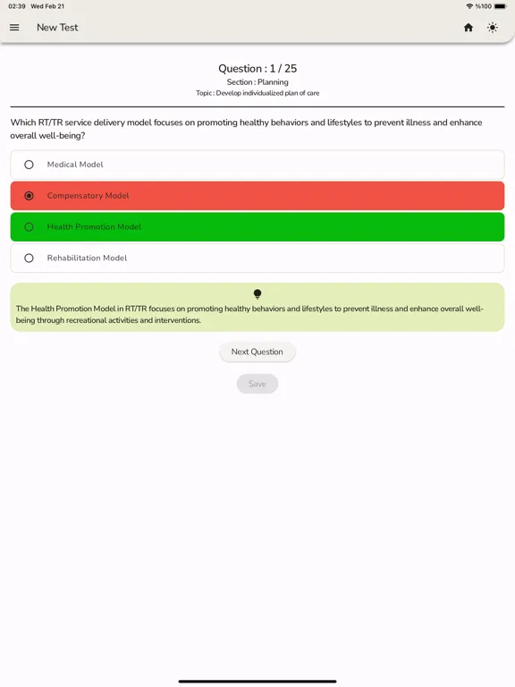 NCTRC CTRS Exam Practice Test iPad  스크린샷
