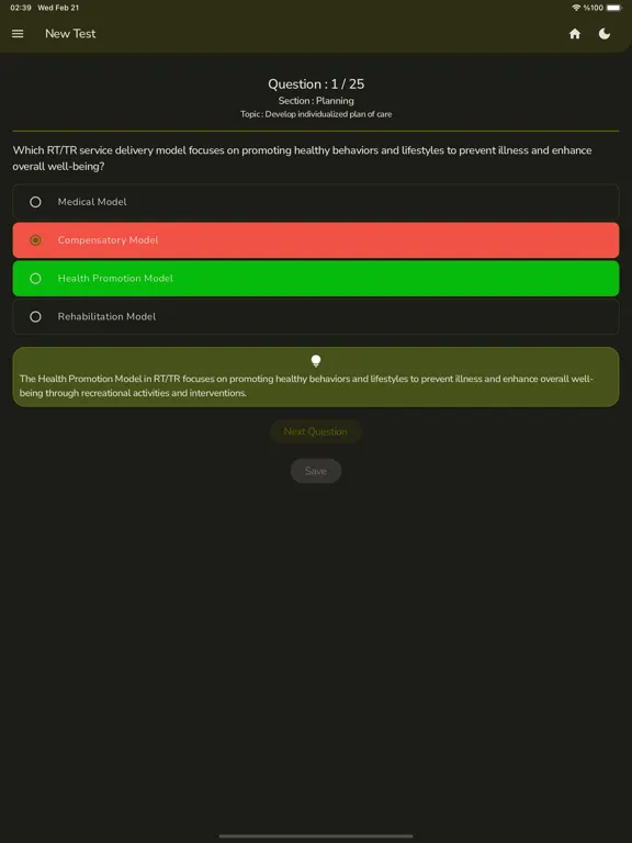 NCTRC CTRS Exam Practice Test iPad  스크린샷