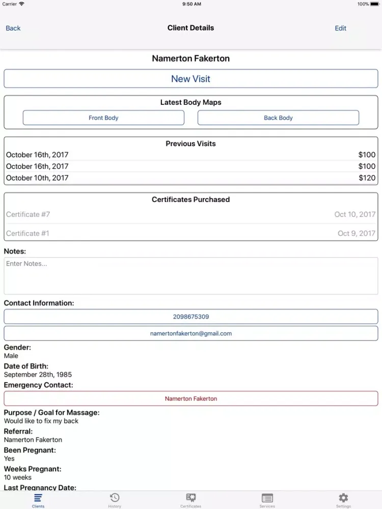 KneadTracker - Massage Manager iPad 应用截图