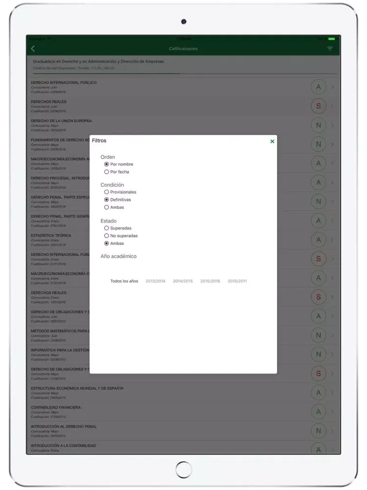 Tangkapan skrin Academic Mobile UAM iPad 