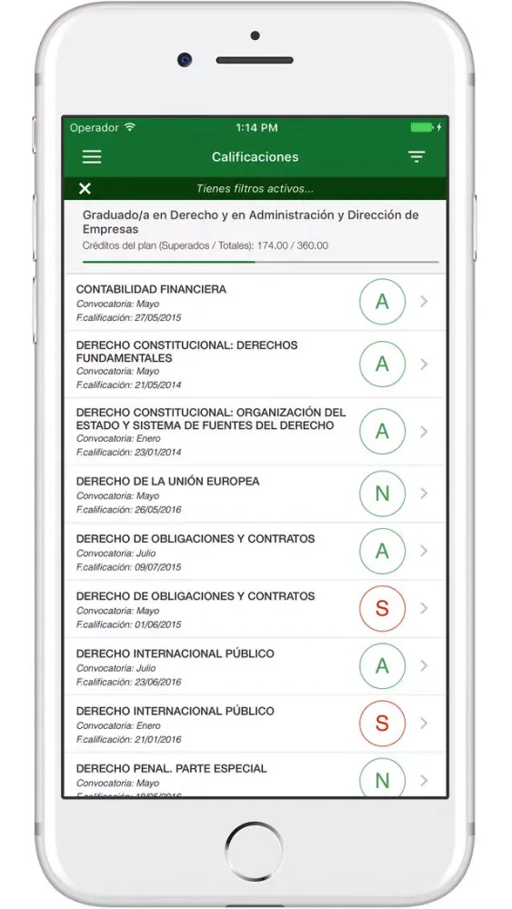 Tangkapan skrin Academic Mobile UAM