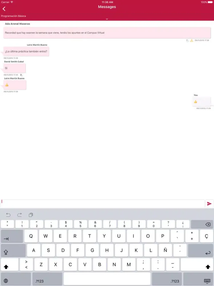 Capturas de pantalla de Academic Mobile UVa iPad 