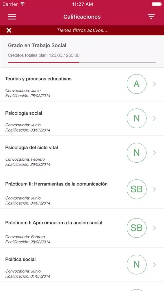 Capturas de pantalla de Academic Mobile UVa