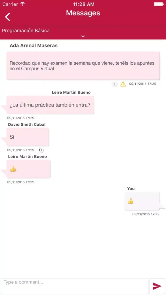 Capturas de pantalla de Academic Mobile UVa