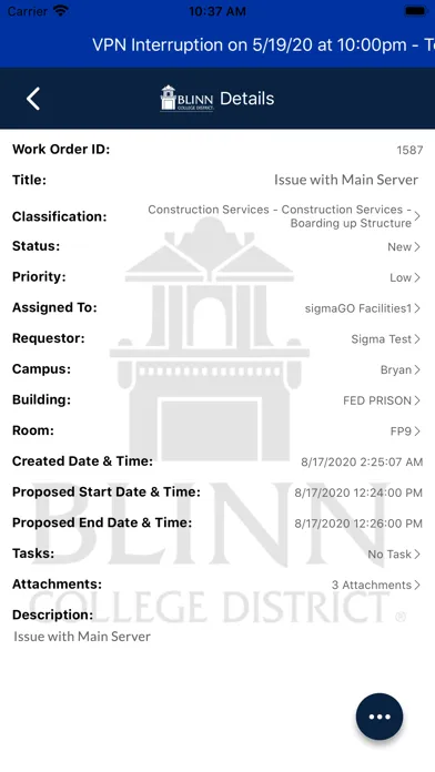 Capturas de tela do Blinn College Facilities