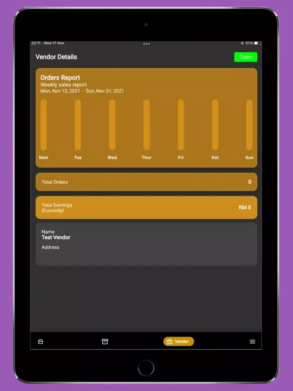 ภาพหน้าจอของ Sigma Market Seller iPad 