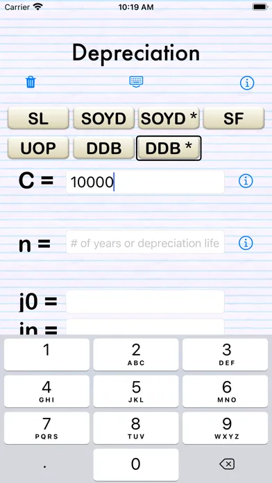Ảnh chụp màn hình của compounding & depreciation