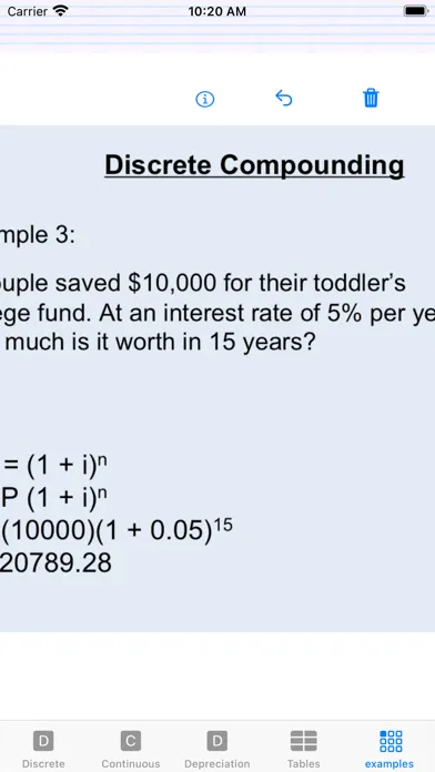 Ảnh chụp màn hình của compounding & depreciation