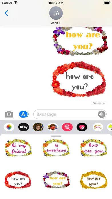 تصاویر flower greetings stickers