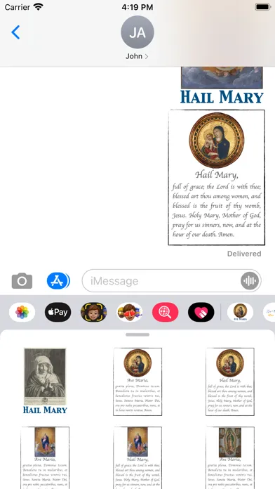 ภาพหน้าจอของ Ave Maria stickers