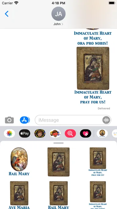 ภาพหน้าจอของ Ave Maria stickers