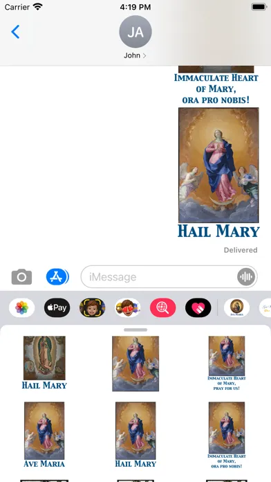 ภาพหน้าจอของ Ave Maria stickers