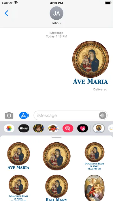 ภาพหน้าจอของ Ave Maria stickers
