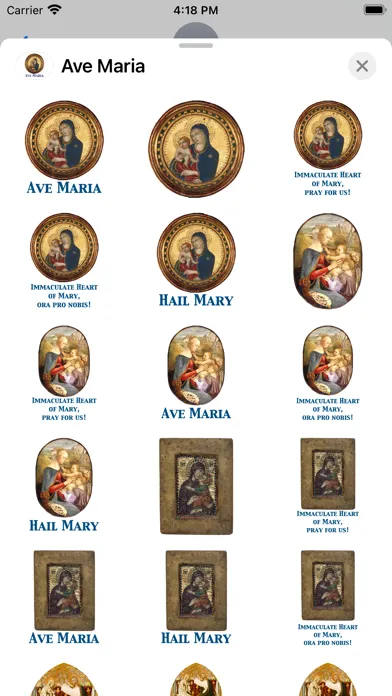 ภาพหน้าจอของ Ave Maria stickers
