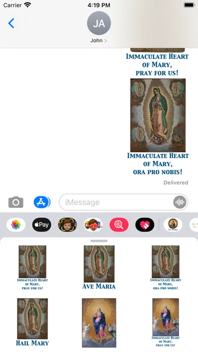 ภาพหน้าจอของ Ave Maria stickers