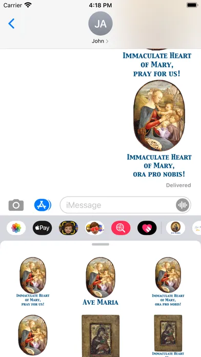 ภาพหน้าจอของ Ave Maria stickers