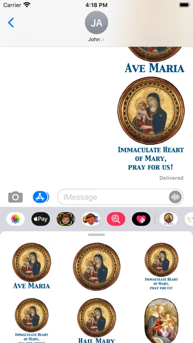 ภาพหน้าจอของ Ave Maria stickers