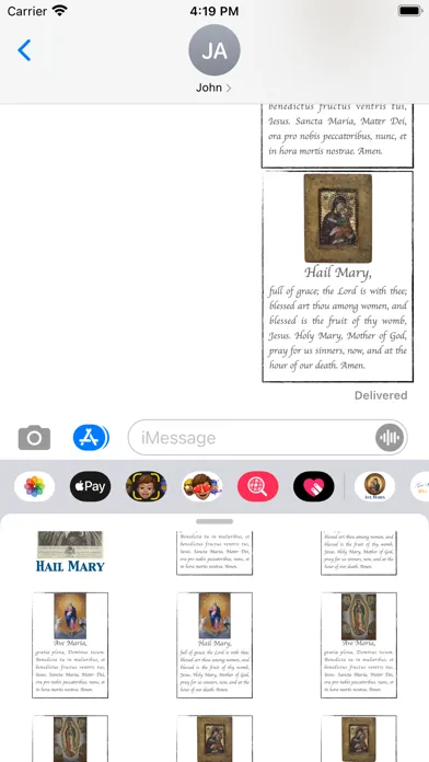 ภาพหน้าจอของ Ave Maria stickers
