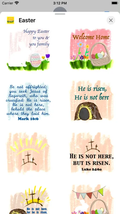 Tangkapan skrin Easter Blessings stickers