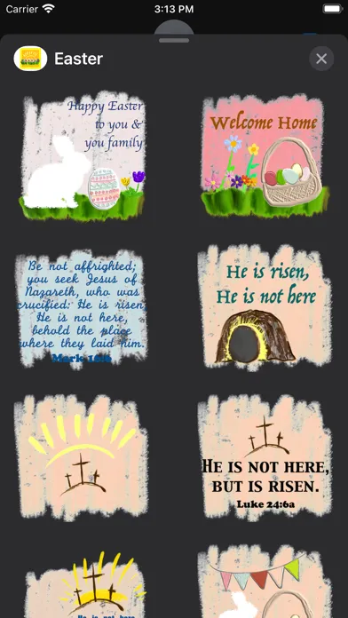 Tangkapan skrin Easter Blessings stickers