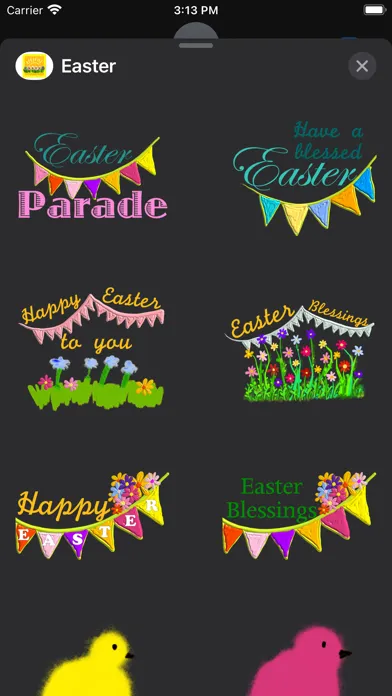 Tangkapan skrin Easter Blessings stickers