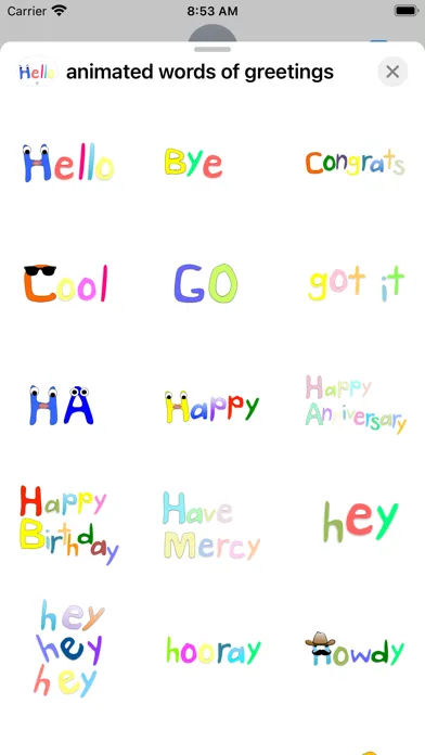 animated words of greetings スクリーンショット