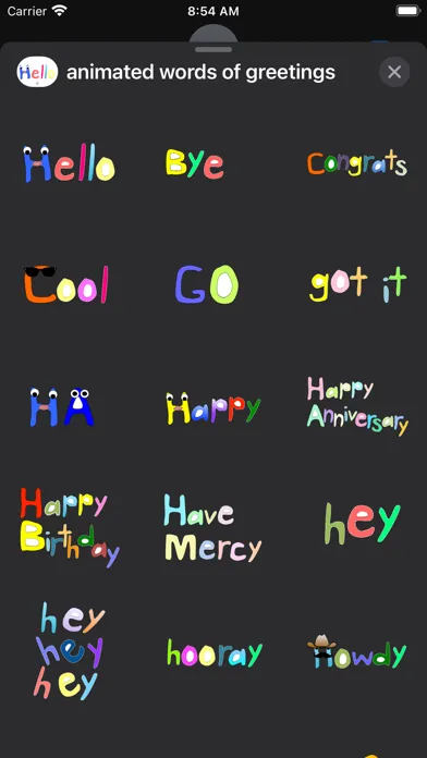animated words of greetings スクリーンショット