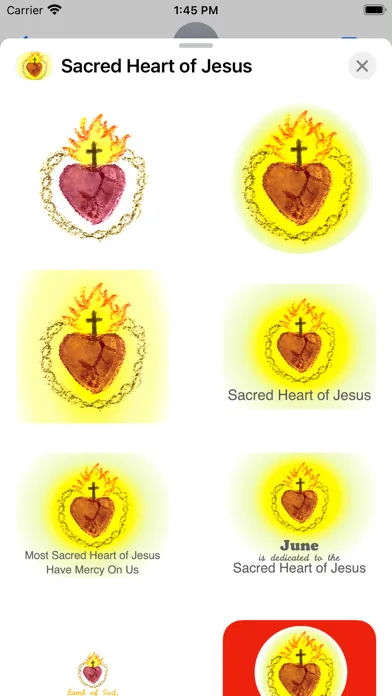 Captures d'écran de Sacred Heart of Jesus stickers