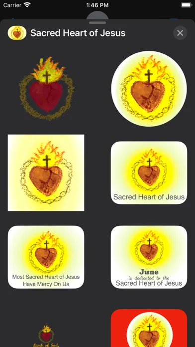 Captures d'écran de Sacred Heart of Jesus stickers