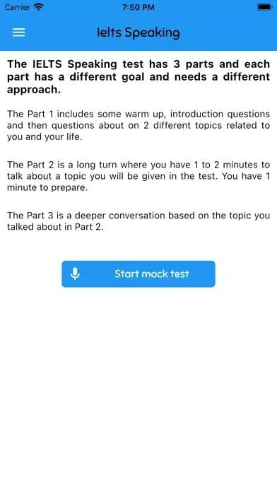IELTS Speaking Mock Test Ekran Görüntüleri