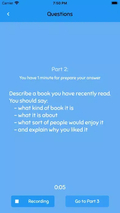 IELTS Speaking Mock Test Ekran Görüntüleri