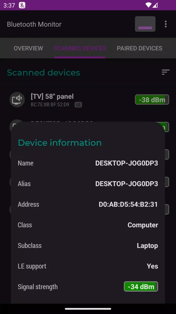 Capturas de pantalla de Bluetooth Monitor