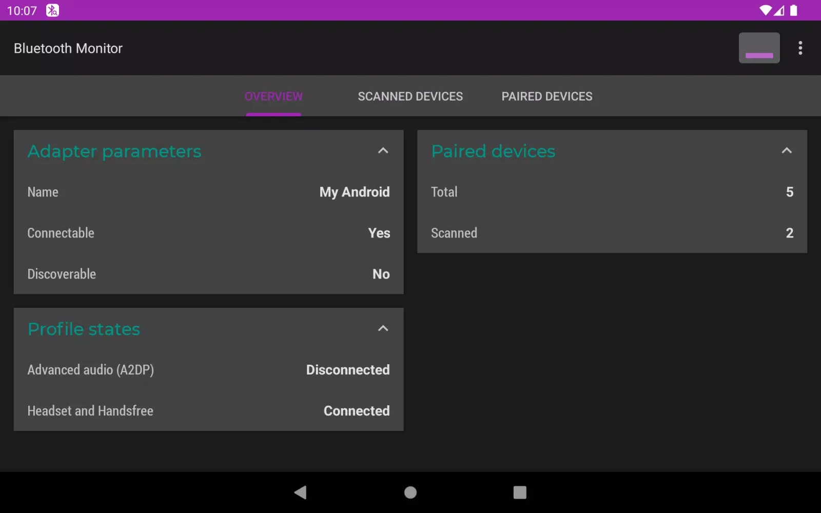 Capturas de pantalla de Bluetooth Monitor