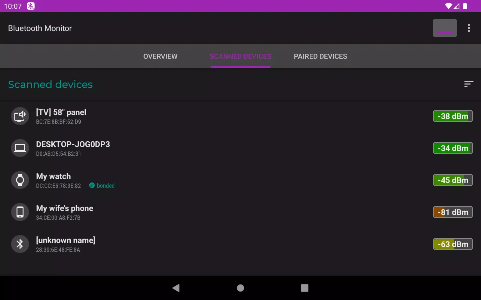 Capturas de pantalla de Bluetooth Monitor