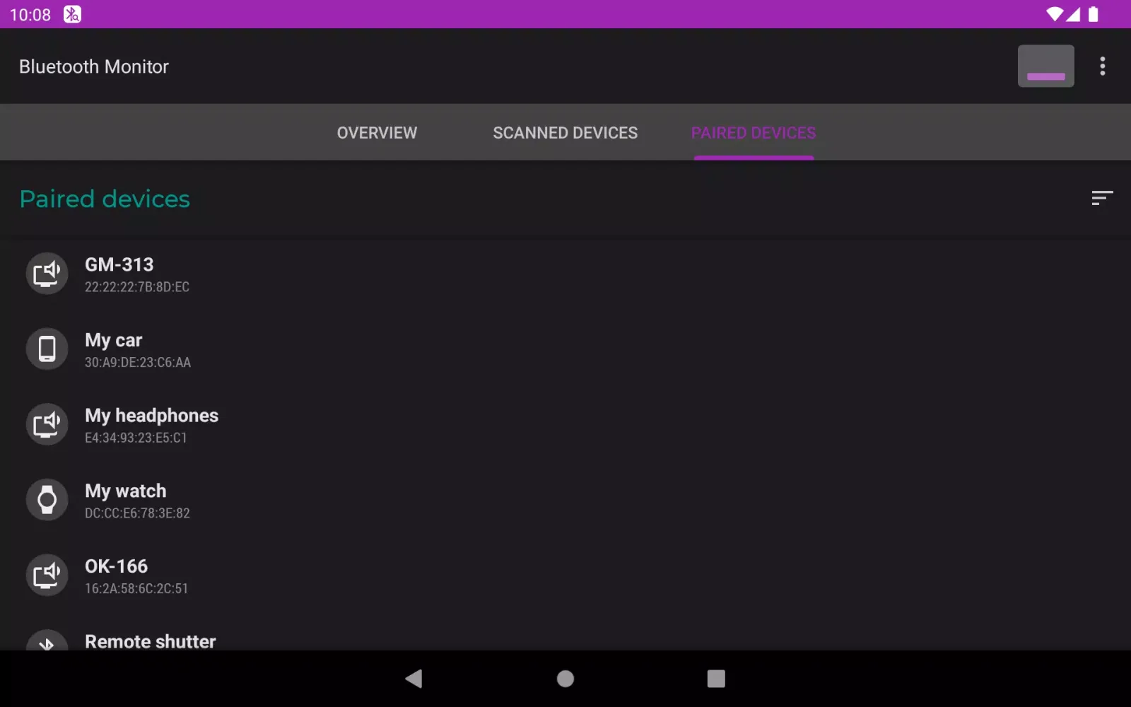 Capturas de pantalla de Bluetooth Monitor