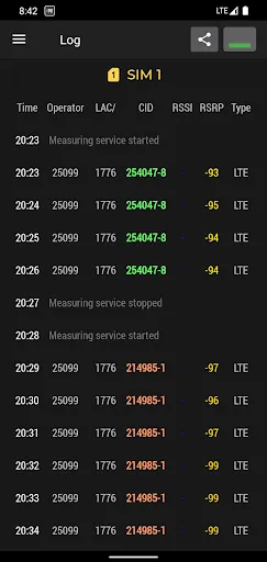 Cell Signal Monitor Screenshots